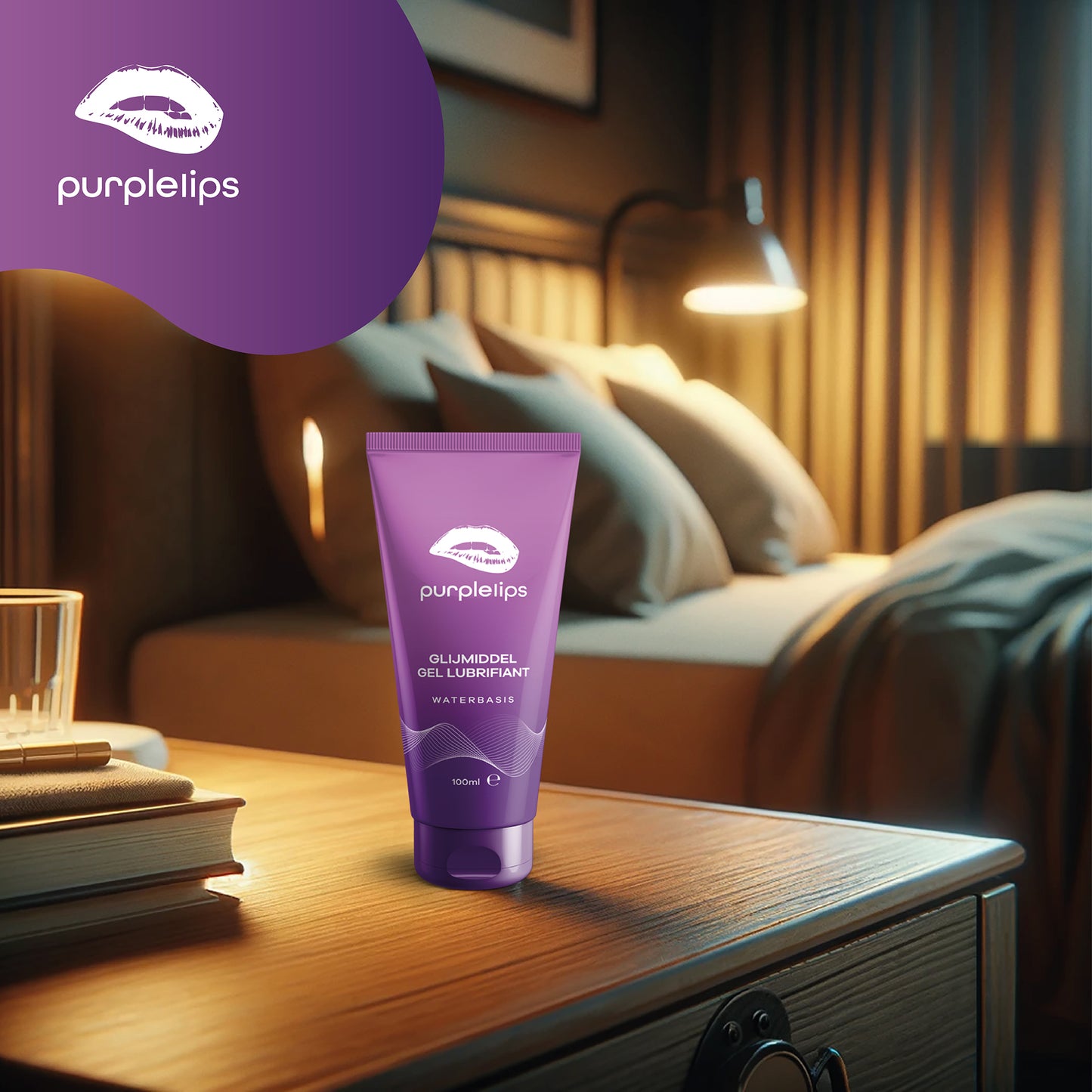 Glijmiddel op waterbasis 100ml - Purplelips